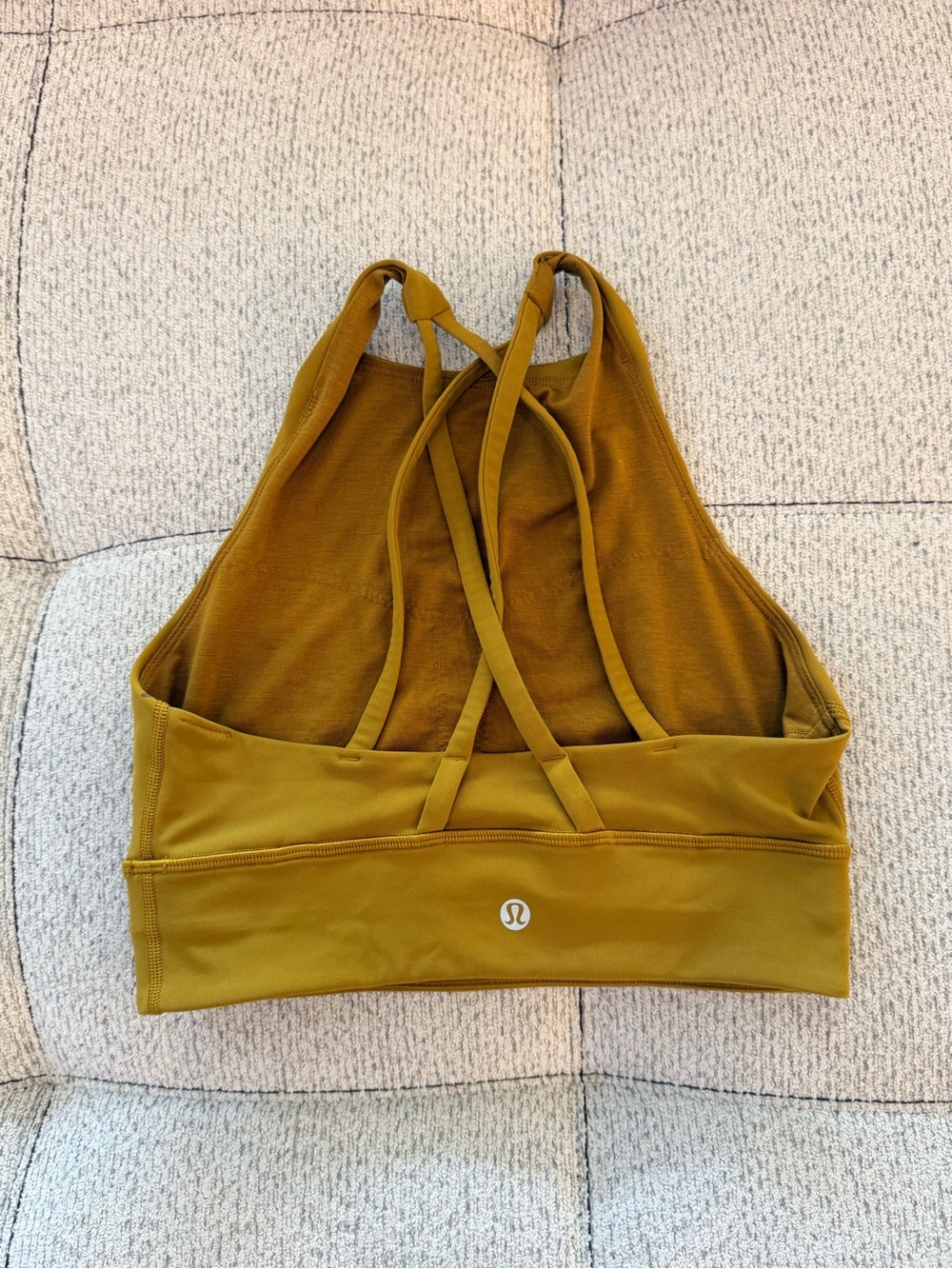 lululemon athletica Mustard Yellow Strappy Sports Bra